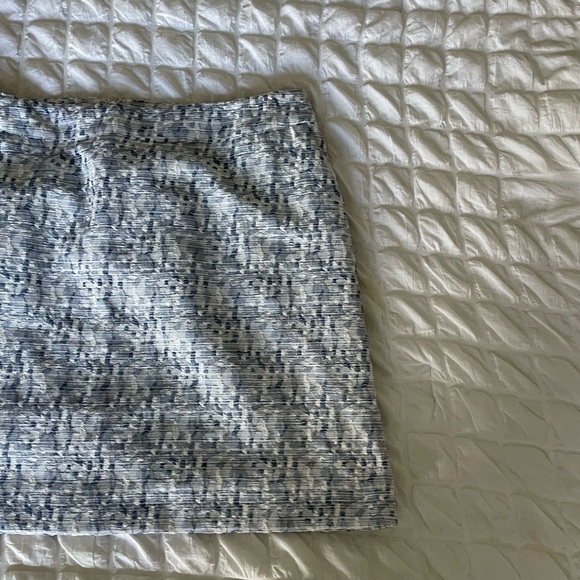 LOFT  blue white Mini A-Line Skirt Cocktail - Picture 2 of 8